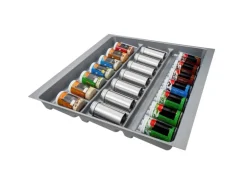 SOTECH ORGA-BOX-2 Gewürzgläsereinsatz Tiefe 462mm Höhe 50,5mm Für Nobilia Küchen Canvas Struktur Silbergrau Breite 509mm