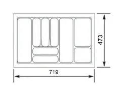 SOTECH Orga-Box I Besteckeinsatz Lavagrau 800 mm Höhe 55 mm Für Blum Tandembox und ModernBox