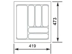 SOTECH Orga-Box I Besteckeinsatz Lavagrau 500 mm Höhe 55 mm Für Blum Tandembox und ModernBox