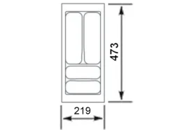 SOTECH Orga-Box I Besteckeinsatz Höhe 55 mm Lavagrau 300 mm Für Blum Tandembox und ModernBox