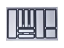 SOTECH Orga-Box I Besteckeinsatz Silbergrau 800 mm Höhe 55 mm Für Blum Tandembox und ModernBox