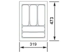 SOTECH Orga-Box I Besteckeinsatz Höhe 55 mm Lavagrau 400 mm Für Blum Tandembox und ModernBox