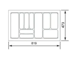 SOTECH Orga-Box I Besteckeinsatz Höhe 55 mm Oriongrau 900 mm Antirutschbeschichtung Für Blum Tandembox und ModernBox