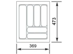 SOTECH Orga-Box I Besteckeinsatz Silbergrau 450 mm Höhe 55 mm Für Blum Tandembox und ModernBox