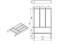 SOTECH Orga-Box Individual Besteckeinsatz Bambus 473 x 273 x 50 mm Geölt