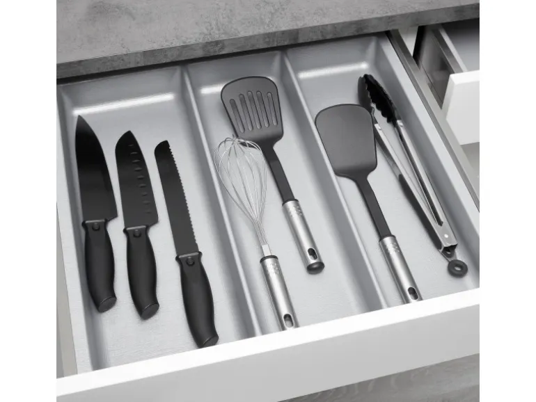 SOTECH ORGA-BOX-3 Multifunktionseinsatz Tiefe 473 mm Höhe 50,5 mm Silbergrau Schubladeneinsätze Breite 491 mm