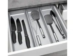 SOTECH ORGA-BOX-2 Multifunktionseinsatz Tiefe 462mm Höhe 50,5mm Für Nobilia Küchen Canvas Struktur Silbergrau 509mm