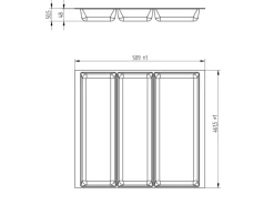 SOTECH ORGA-BOX-2 Multifunktionseinsatz Tiefe 462mm Höhe 50,5mm Für Nobilia Küchen Canvas Struktur Silbergrau 509mm
