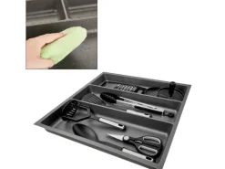 SOTECH ORGA-BOX-2 Multifunktionseinsatz Tiefe 462mm Höhe 50,5mm Für Nobilia Küche Canvas Struktur Anthrazit Breite 509mm