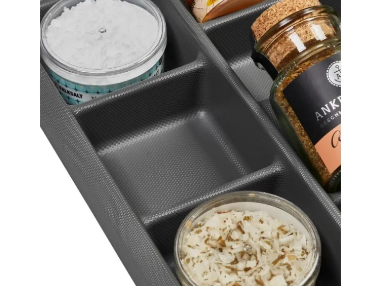 SOTECH ORGA-BOX Multi-Gewürzgläsereinsatz Gewürzdoseneinsatz 515 x 40 x 473 mm Oriongrau Für Blum 60er Korpusbreite