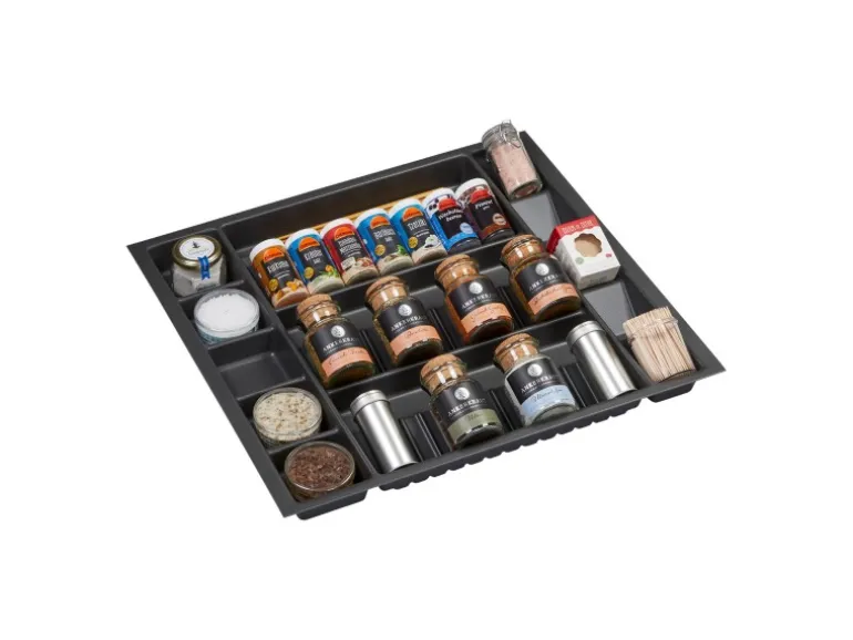 SOTECH ORGA-BOX Multi-Gewürzgläsereinsatz Gewürzdoseneinsatz 515 x 40 x 473 mm Lavagrau Für Blum 60er Korpusbreite