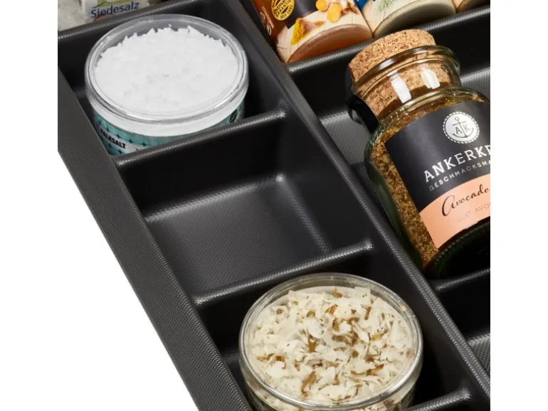 SOTECH ORGA-BOX Multi-Gewürzgläsereinsatz Gewürzdoseneinsatz 515 x 40 x 473 mm Lavagrau Für Blum 60er Korpusbreite