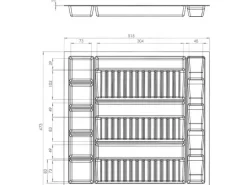 SOTECH ORGA-BOX Multi-Gewürzgläsereinsatz Gewürzdoseneinsatz 515 x 40 x 473 mm Lavagrau Für Blum 60er Korpusbreite