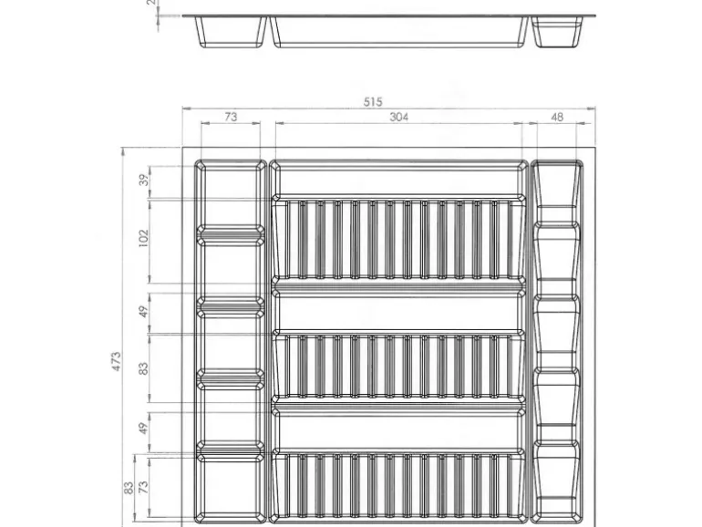 SOTECH ORGA-BOX Multi-Gewürzgläsereinsatz Gewürzdoseneinsatz 515 x 40 x 473 mm Lavagrau Für Blum 60er Korpusbreite