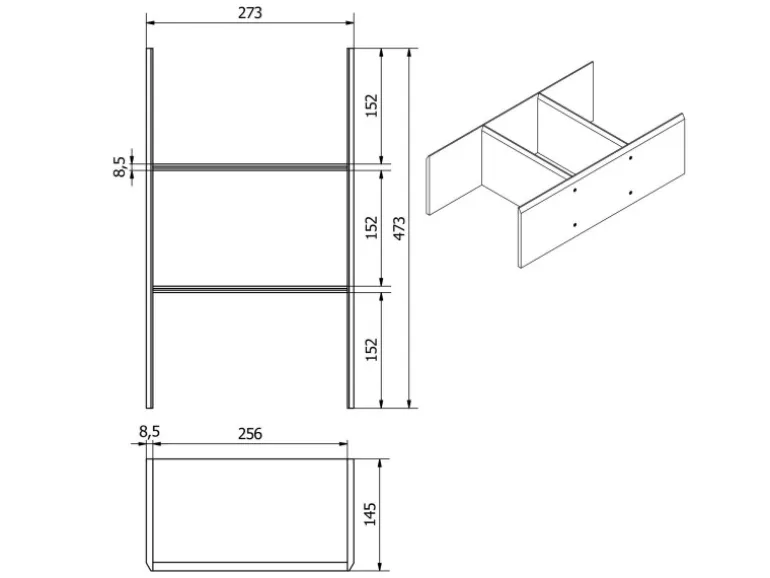 SOTECH ORGA-BOX Schubladen-Einsatz Bambus Geölt 473x273x145 mm Auszugseinsatz