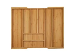 SOTECH ORGA-BOX UNIVERSAL Besteckkasten Aus Bambus Verstellbar Für Schrankbreite 500 - 600 mm Höhe 65 mm bis 8 Fächer