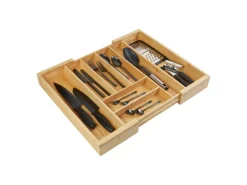 SOTECH ORGA-BOX UNIVERSAL Besteckkasten Aus Bambus Verstellbar Für Schrankbreite 500 - 600 mm Höhe 65 mm bis 8 Fächer