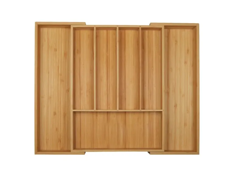 SOTECH ORGA-BOX UNIVERSAL Besteckkasten Aus Bambus Verstellbar Für Schrankbreite 500 - 600 mm Höhe 65 mm bis 7 Fächer