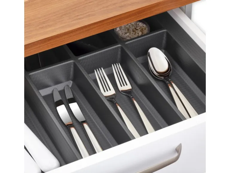 SOTECH Orga-Box VII Besteckeinsatz Basaltgrau 800 mm Höhe 50,5 mm mit Softtouch Oberfläche