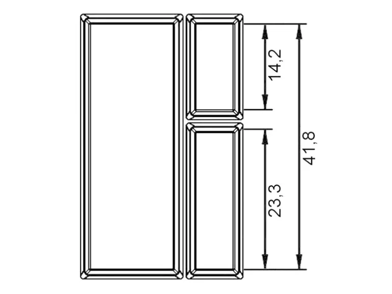 SOTECH Orga-Box VII Besteckeinsatz Basaltgrau 300 mm Höhe 50,5 mm mit Softtouch Oberfläche