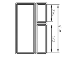 SOTECH Orga-Box VII Besteckeinsatz Schwarz 500 mm Höhe 50,5 mm mit Softtouch Oberfläche