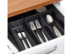 SOTECH Orga-Box VII Besteckeinsatz Schwarz 300 mm Höhe 50,5 mm mit Softtouch Oberfläche