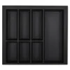 SOTECH Orga-Box VII Besteckeinsatz Schwarz 600 mm Höhe 50,5 mm mit Softtouch Oberfläche