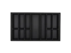SOTECH Orga-Box VII Besteckeinsatz Schwarz 900 mm Höhe 50,5 mm mit Softtouch Oberfläche