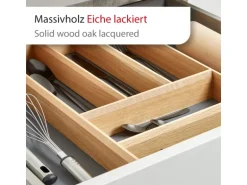 SOTECH Schubladen Besteckeinsatz 473 x 273 x 50 mm Aus Massivholz Eiche Lackiert