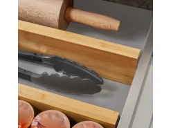 SOTECH 4-Teiliges ORGA-BOX Bambus Schubladen Trennsystem 430 bis 556 mm Höhe 63 mm mit Federmechanismus