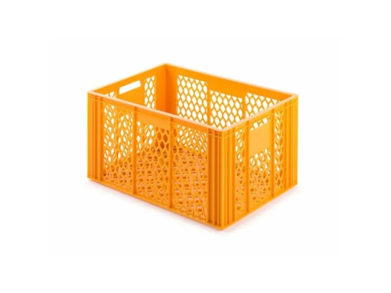 SparSet 5 x Eurobehälter Bäcker- und Konditorenkasten HxBxT 34,9 x 40 x 60 70 Liter Gelb-Orange Brötchenkiste Sstapelbare Bäckerkiste