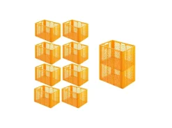 SparSet 10 x Eurobehälter Bäcker- und Konditorenkasten HxBxT 42,1 x 40 x 60 85 Liter Gelb-Orange Brötchenkiste Sstapelbare Bäckerkiste