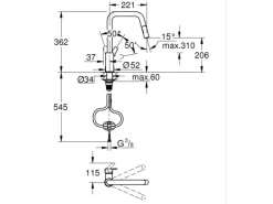 Start Einhand-Spültischbatterie, 1/2