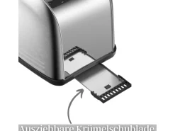 Steinborg SB-2071 2 Scheiben Edelstahl Toaster mit Brötchenaufsatz 850 Watt