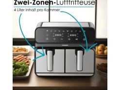Steinborg SB-3131 Dual Heißluftfritteuse 4+4 Liter 1700 Watt