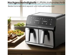 Steinborg SB-3131 Dual Heißluftfritteuse 4+4 Liter 1700 Watt