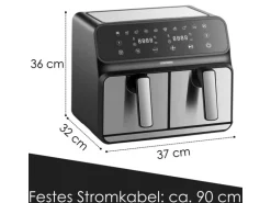 Steinborg SB-3131 Dual Heißluftfritteuse 4+4 Liter 1700 Watt