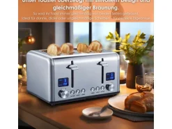 Steinborg SB-2080 Edelstahl Toaster 4 Scheiben 1630W