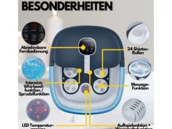 Steinborg SB-1061 Faltbares Fußsprudelbad mit Fernbedienung Platzsparend Timer