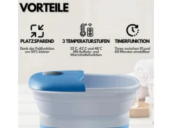 Steinborg SB-1060 Faltbares Fußsprudelbad mit Fernbedienung Platzsparend Timer