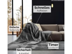 Steinborg SB-9522 Heizdecke mit Timer 9 Temperaturstufen 180x130 cm