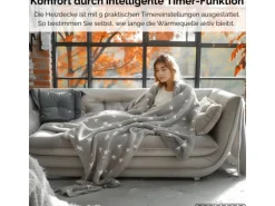 Steinborg SB-9524 Heizdecke mit Timer 9 Temperaturstufen 180x130 cm