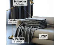 Steinborg SB-9521 Heizdecke mit Timer 6 Temperaturstufen 150x80 cm