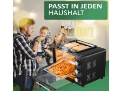 Steinborg SB-3001  3in1 Minibackofen mit Umluft 20 Liter 1300 Watt Schwarz
