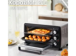 Steinborg SB-3007 Minibackofen mit Umluft 20 Liter 1380 Watt