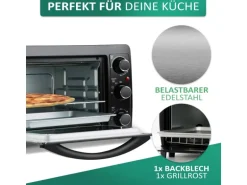 Steinborg SB-3015 Minibackofen 15 Liter 1300 Watt Schwarz