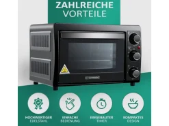 Steinborg SB-3015 Minibackofen 15 Liter 1300 Watt Schwarz