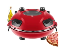 Steinborg SB-3140 Pizzaofen Elektrisch 32 cm mit Pizzastein Timer 5 Stufen 1200 Watt