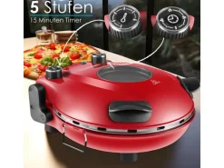 Steinborg SB-3140 Pizzaofen Elektrisch 32 cm mit Pizzastein Timer 5 Stufen 1200 Watt