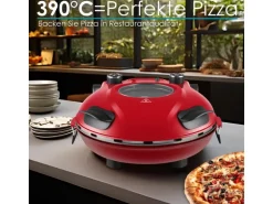 Steinborg SB-3140 Pizzaofen Elektrisch 32 cm mit Pizzastein Timer 5 Stufen 1200 Watt